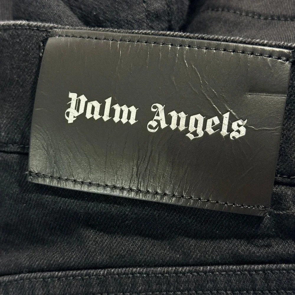 Palm Angels Denim Jeans Men 34 Black Streetwear Luxury Goth PMYA020R20659028